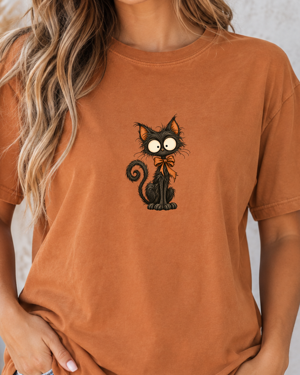Black Cat Halloween Graphic Tee | Vintage Spooky Cat Shirt | Comfort Colors 1717