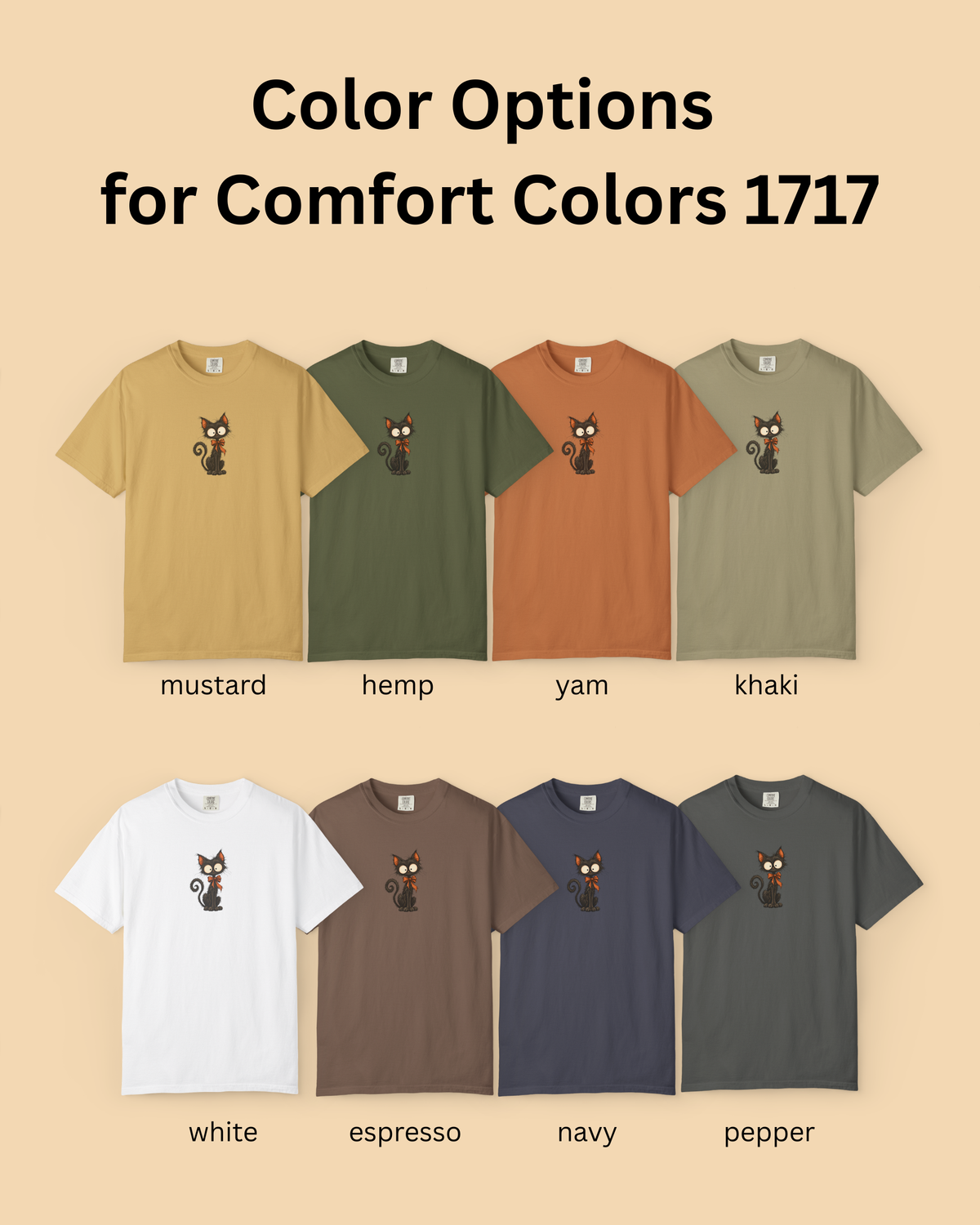 Black Cat Halloween Graphic Tee | Vintage Spooky Cat Shirt | Comfort Colors 1717