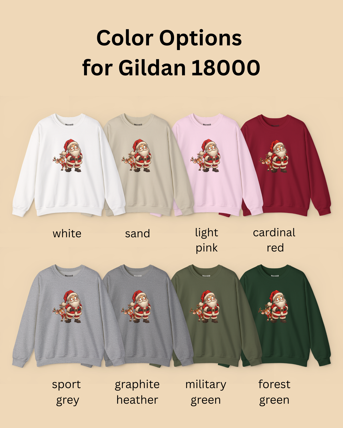 Vintage Santa & Reindeer Christmas Sweatshirt | Cute Retro Holiday Crewneck
