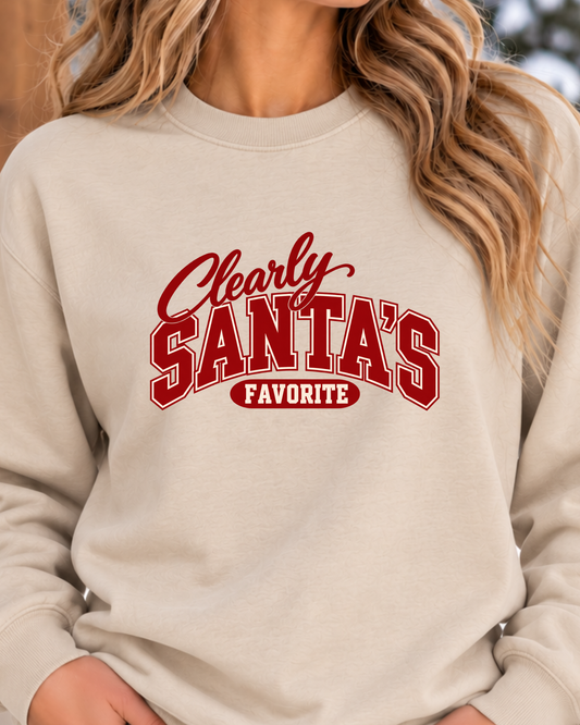 Clearly Santa’s Favorite Sweatshirt | Funny Christmas Crewneck