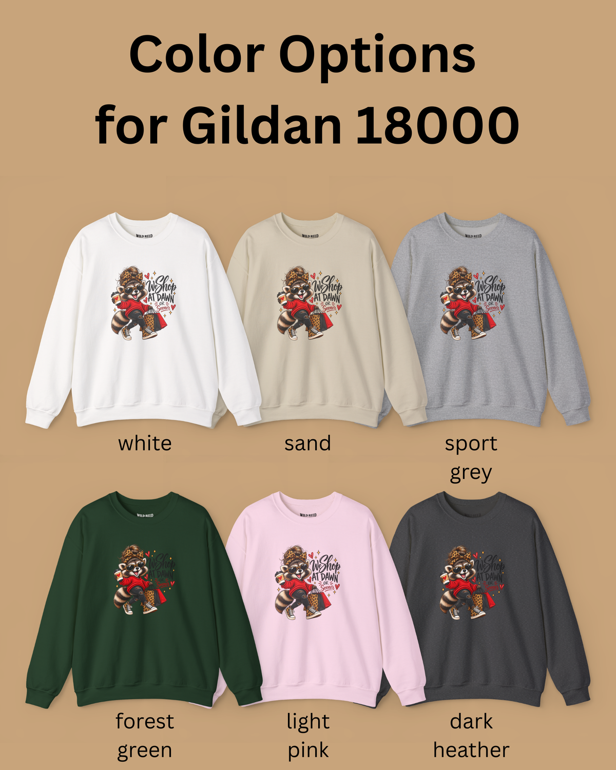 We Shop at Dawn Raccoon Sweatshirt | Funny Black Friday Crewneck