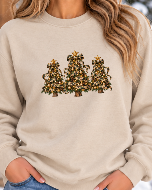 Camo Christmas Trees Sweatshirt | Rustic Holiday Crewneck