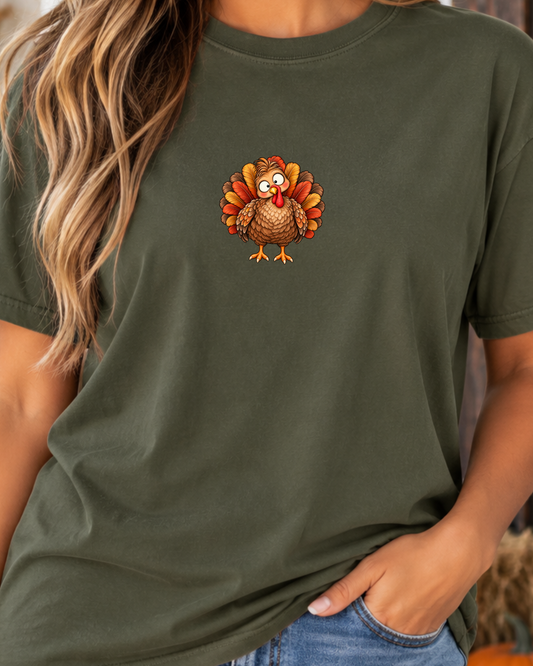 Cute Turkey Thanksgiving Tee | Comfort Colors 1717