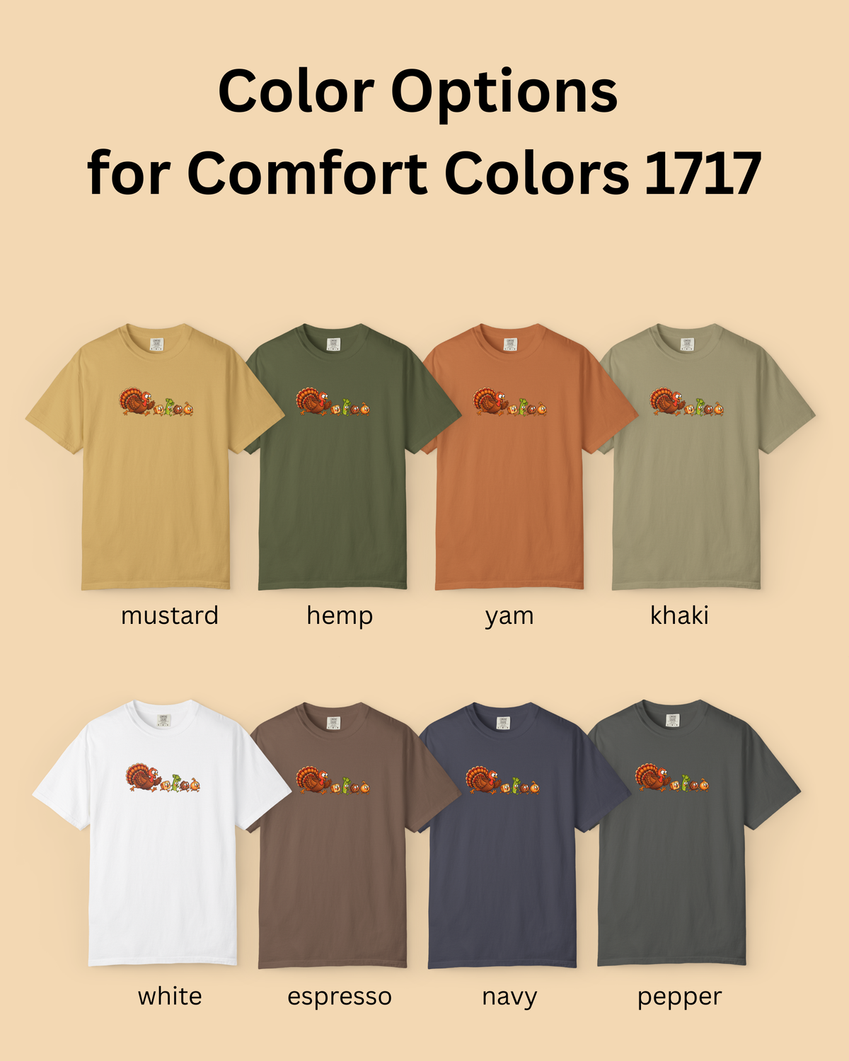 Turkey Chasing Stuffing Thanksgiving Tee | Comfort Colors 1717
