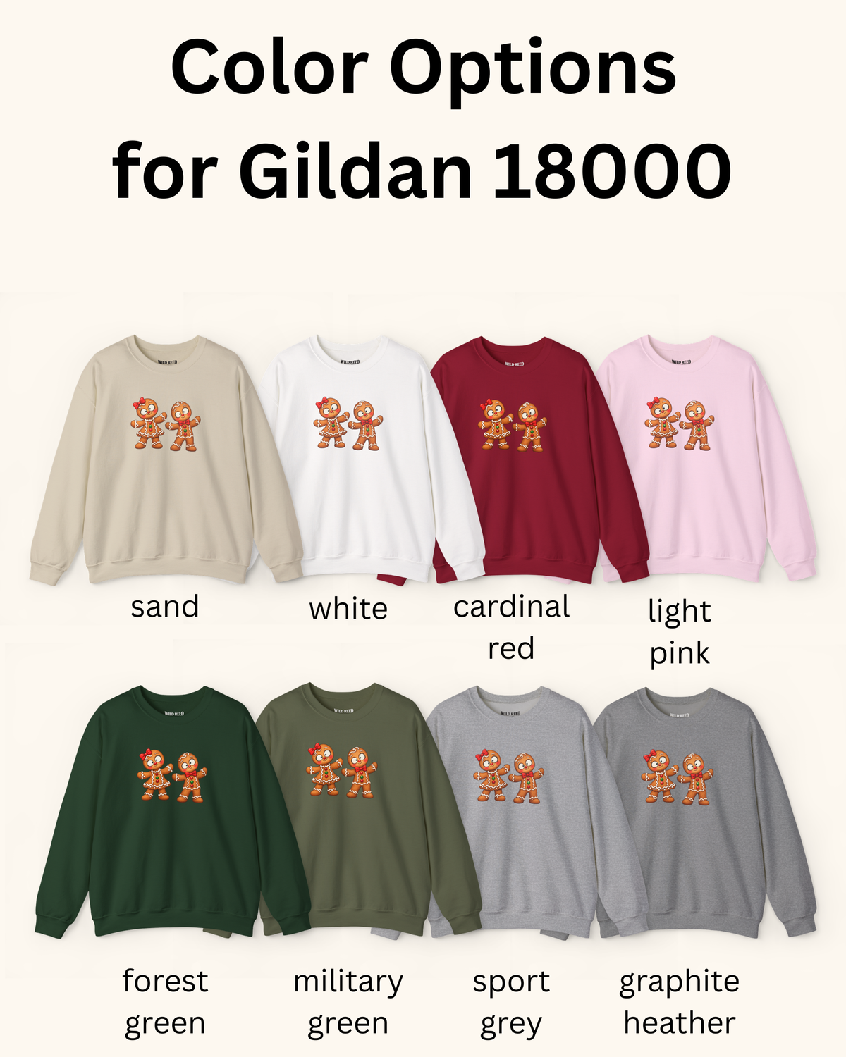 Gingerbread Couple Christmas Sweatshirt | Gildan 18000