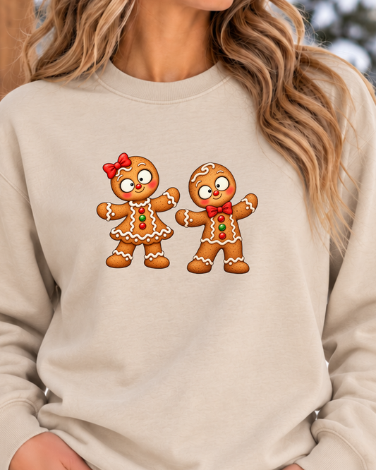 Gingerbread Couple Christmas Sweatshirt | Gildan 18000