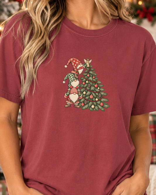 Christmas Gnome Graphic Tee | Cute Holiday Comfort Colors Shirt