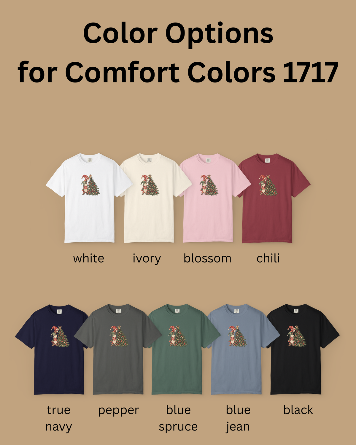 Christmas Gnome Graphic Tee | Cute Holiday Comfort Colors Shirt