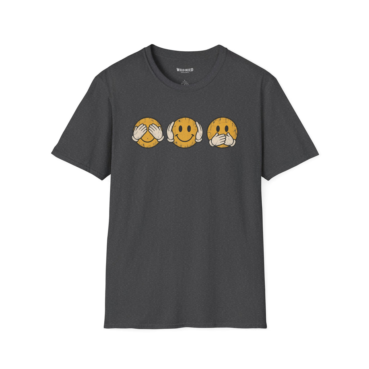 See No Evil Emoji Graphic Tee | Retro Smiley Face T-Shirt
