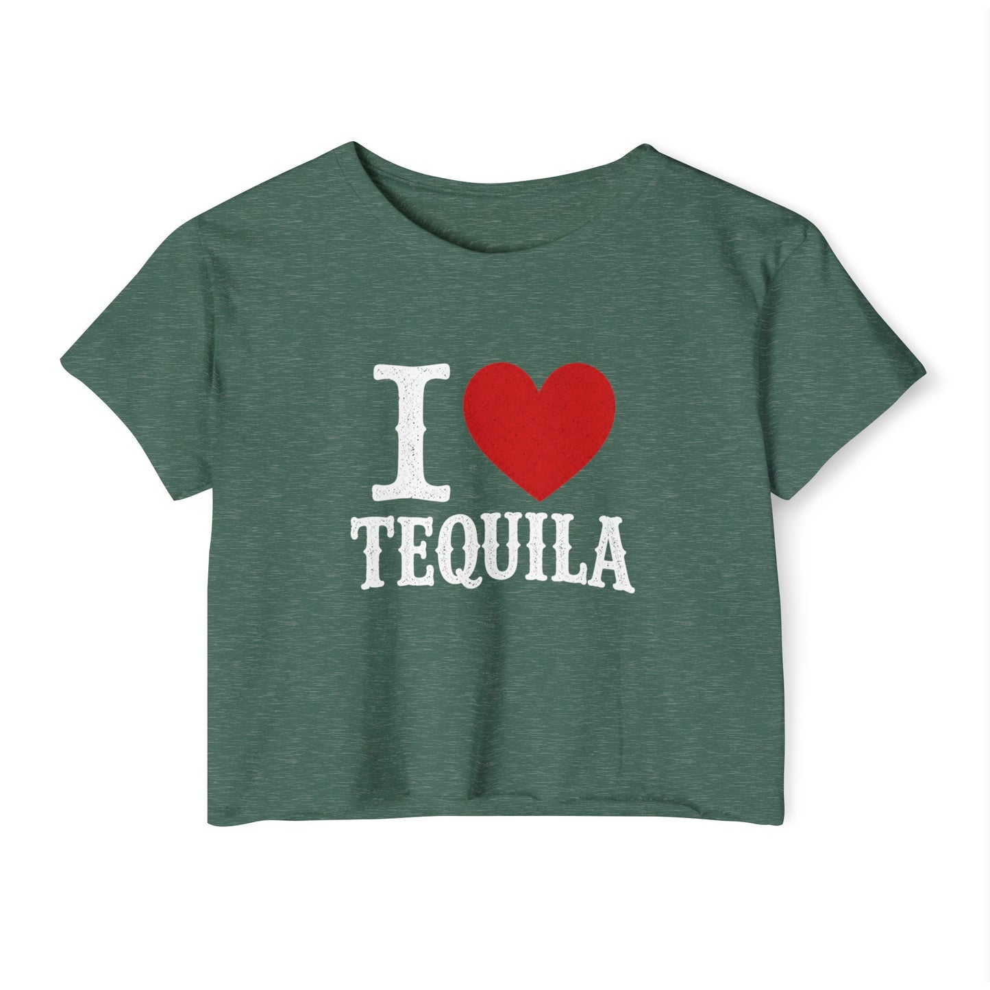 I Heart Tequila Cropped Tee | Funny Tequila Shirt | Festival Crop Top | Country Concert Outfit | Girls Trip Shirt | Western Boutique Style