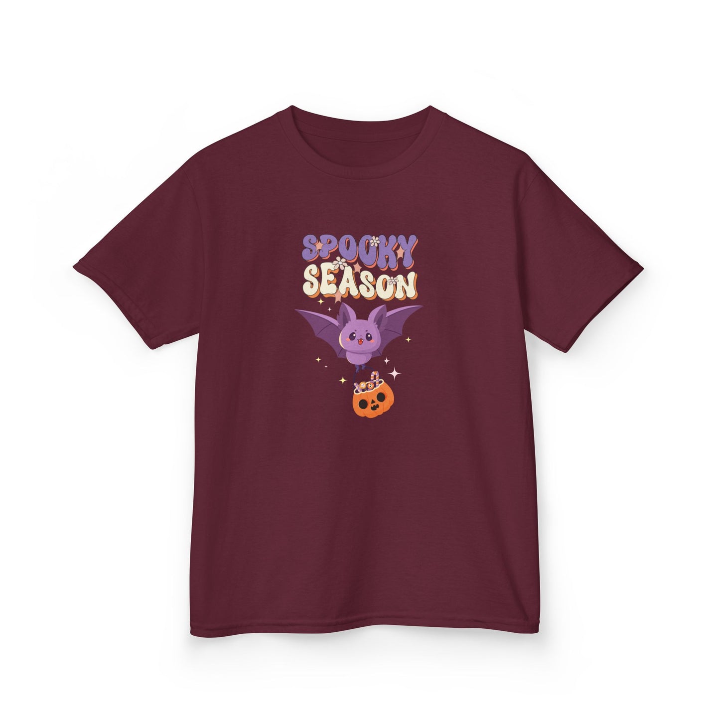 Spooky Season Bat Kids T-Shirt | Cute Halloween Youth Graphic Tee for Boys & Girls
