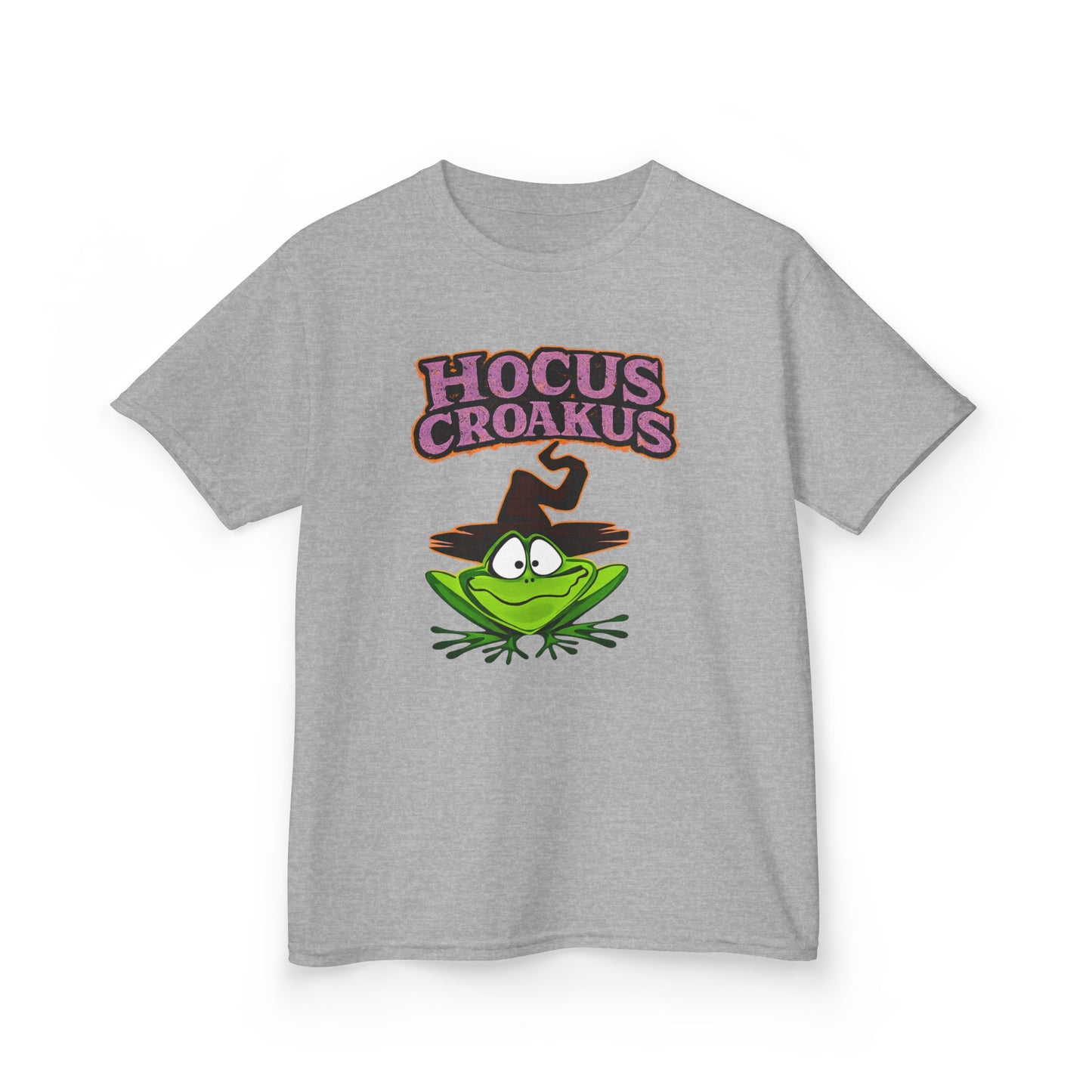 Hocus Croakus Frog Kids T-Shirt | Cute Halloween Frog Youth Graphic Tee for Boys & Girls