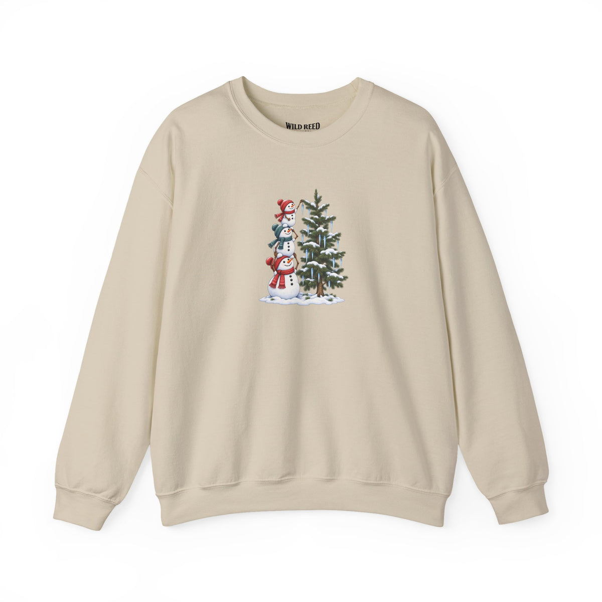 Snowmen Decorating Christmas Tree Sweatshirt | Cute Holiday Crewneck