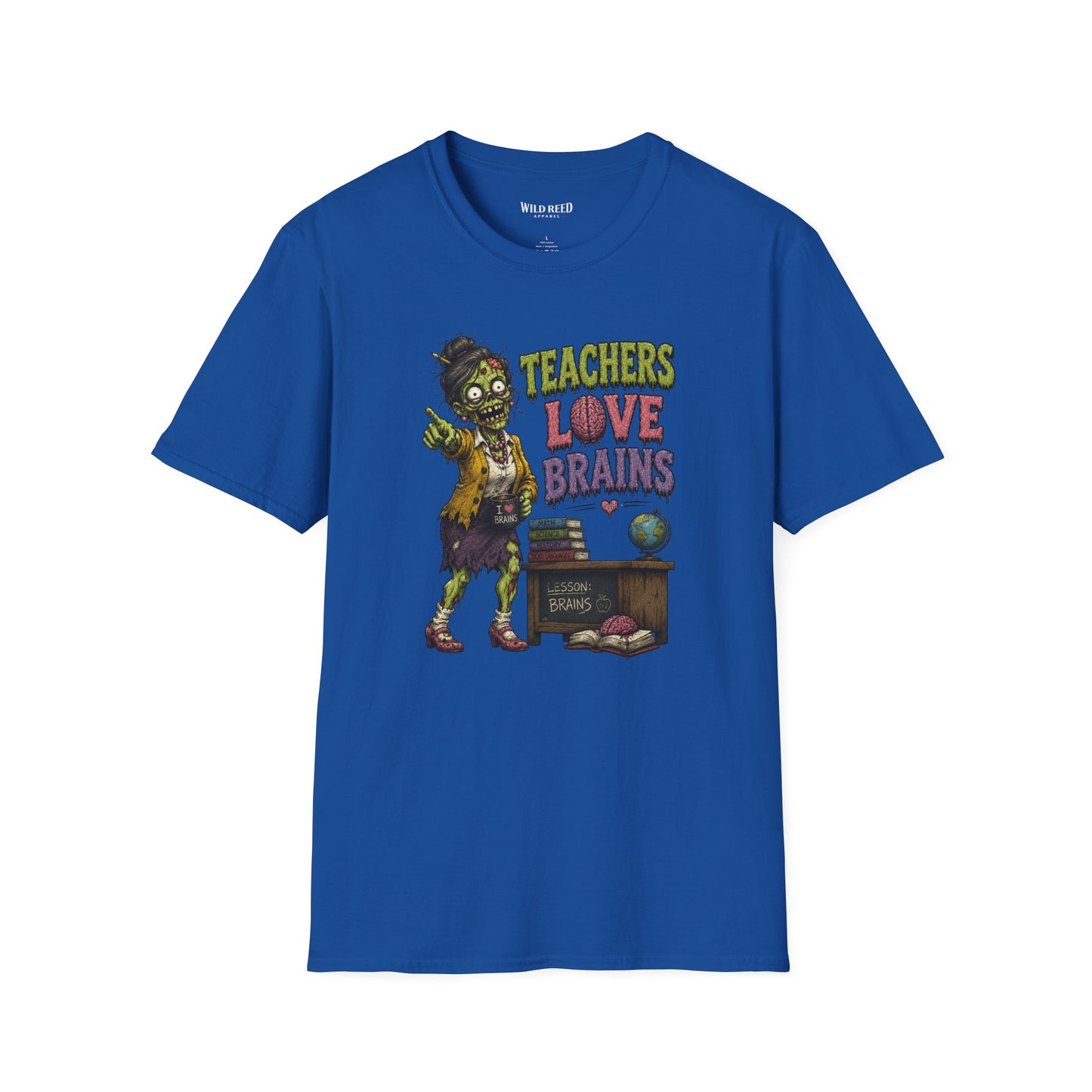 Teachers Love Brains Funny Zombie Teacher Graphic Tee