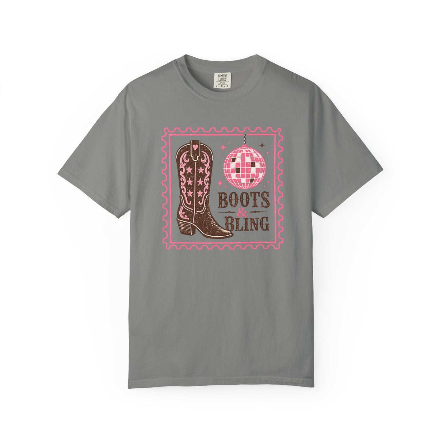 Boots & Bling T-Shirt – Western Cowgirl Disco Grafik-T-Shirt