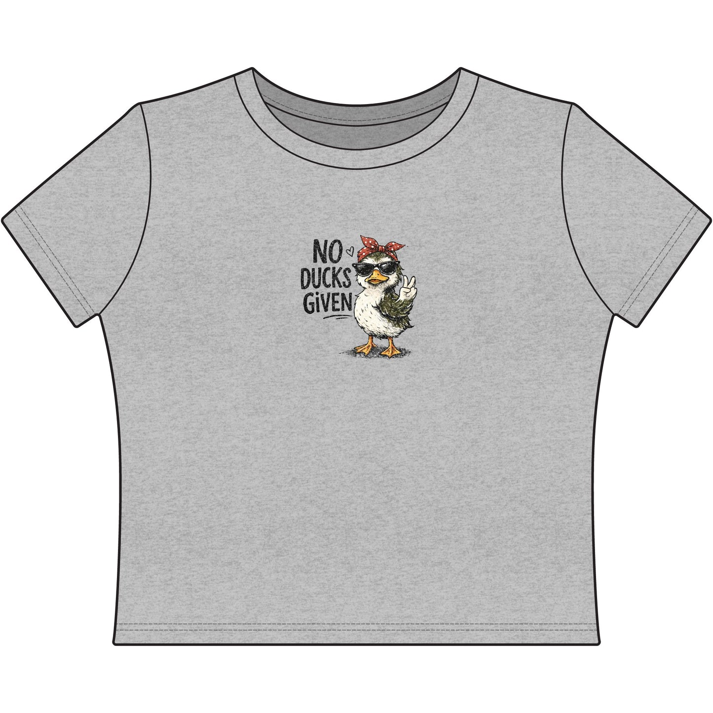 No Ducks Given Cropped Tee – Minimal Chest Design