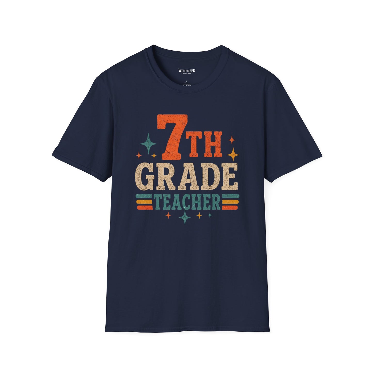 7th Grade Teacher Shirt | Back to School Teacher Tee | Retro Grade Level Graphic T-Shirt