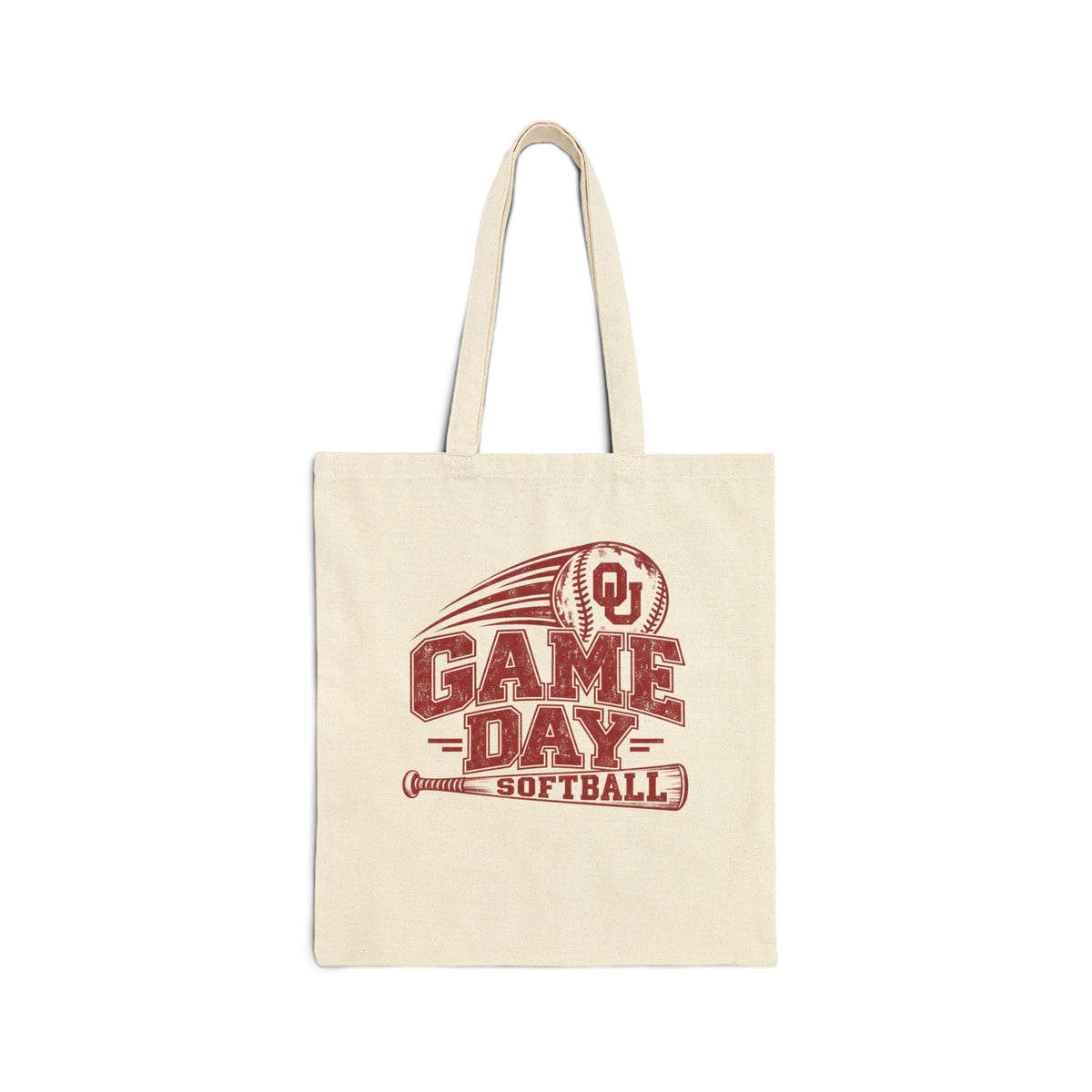 OU Softball Game Day Canvas Tote Bag