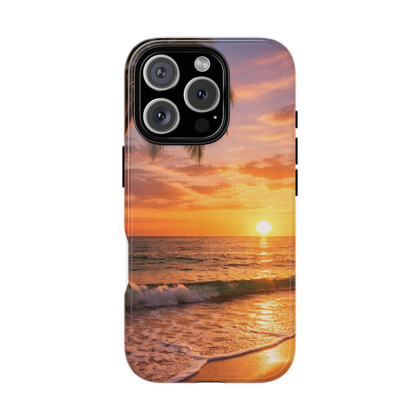 Golden Hour Beach Case — Tropical Palm Sunset Protective Case