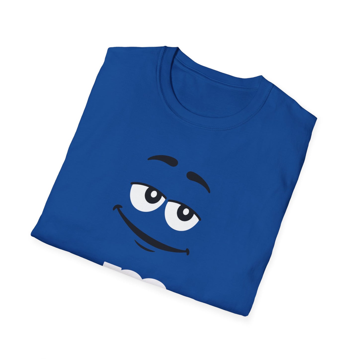 Blue Candy Character Graphic Tee | Funny Blue Candy Face Shirt | Retro Candy Lover T-Shirt