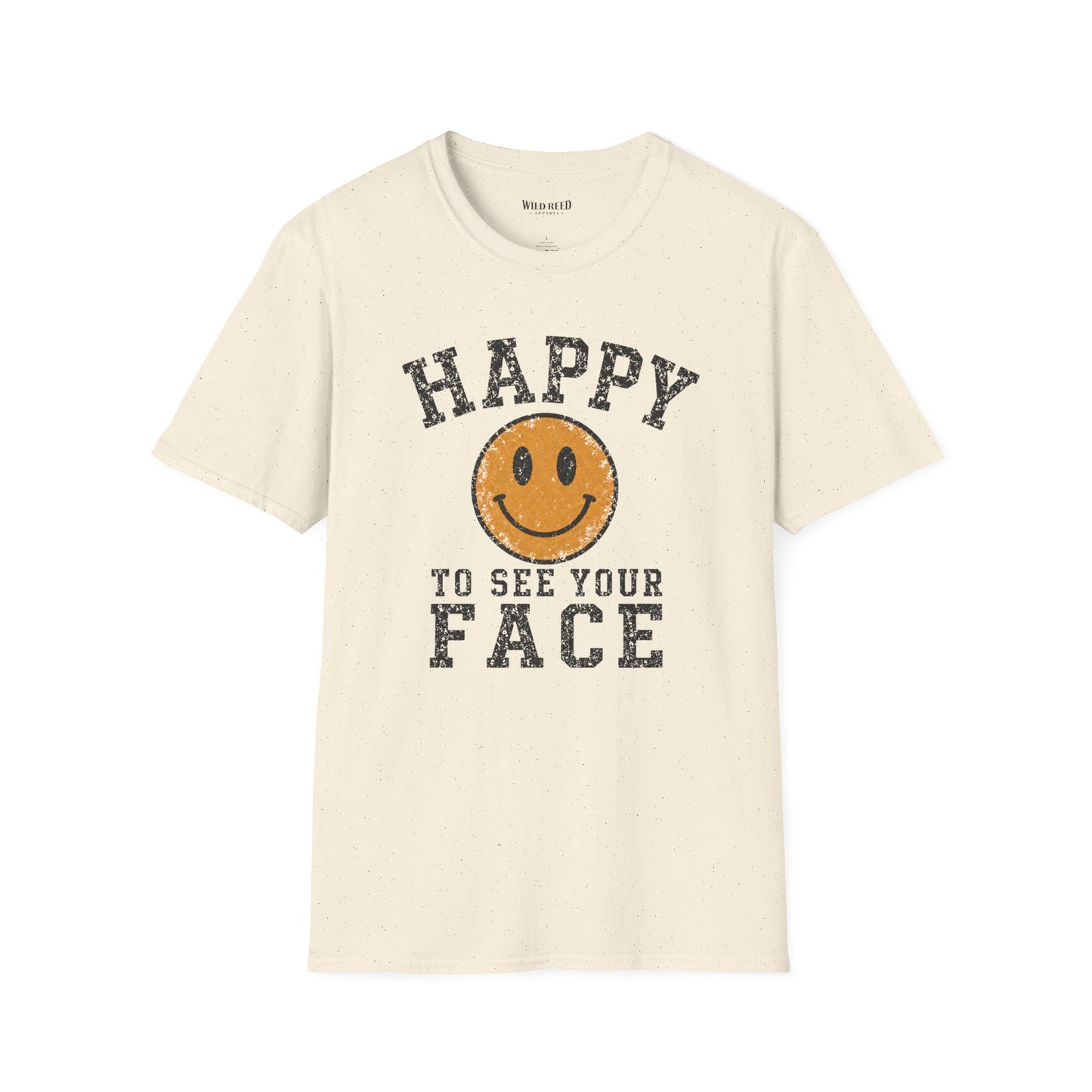 Happy to See Your Face Teacher Shirt | Back to School Tee | Retro Smiley Graphic T-Shirt
