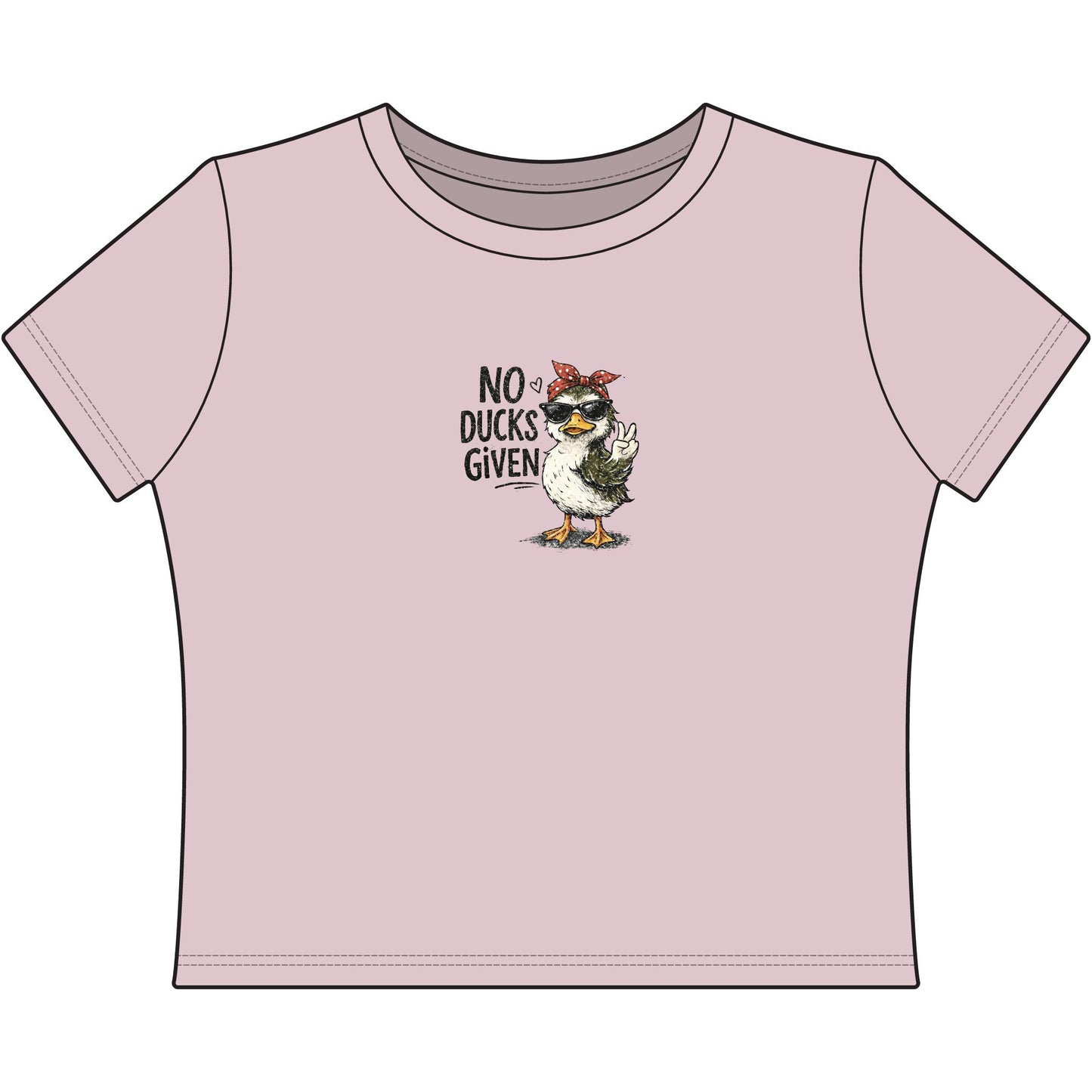 No Ducks Given Cropped Tee – Minimal Chest Design