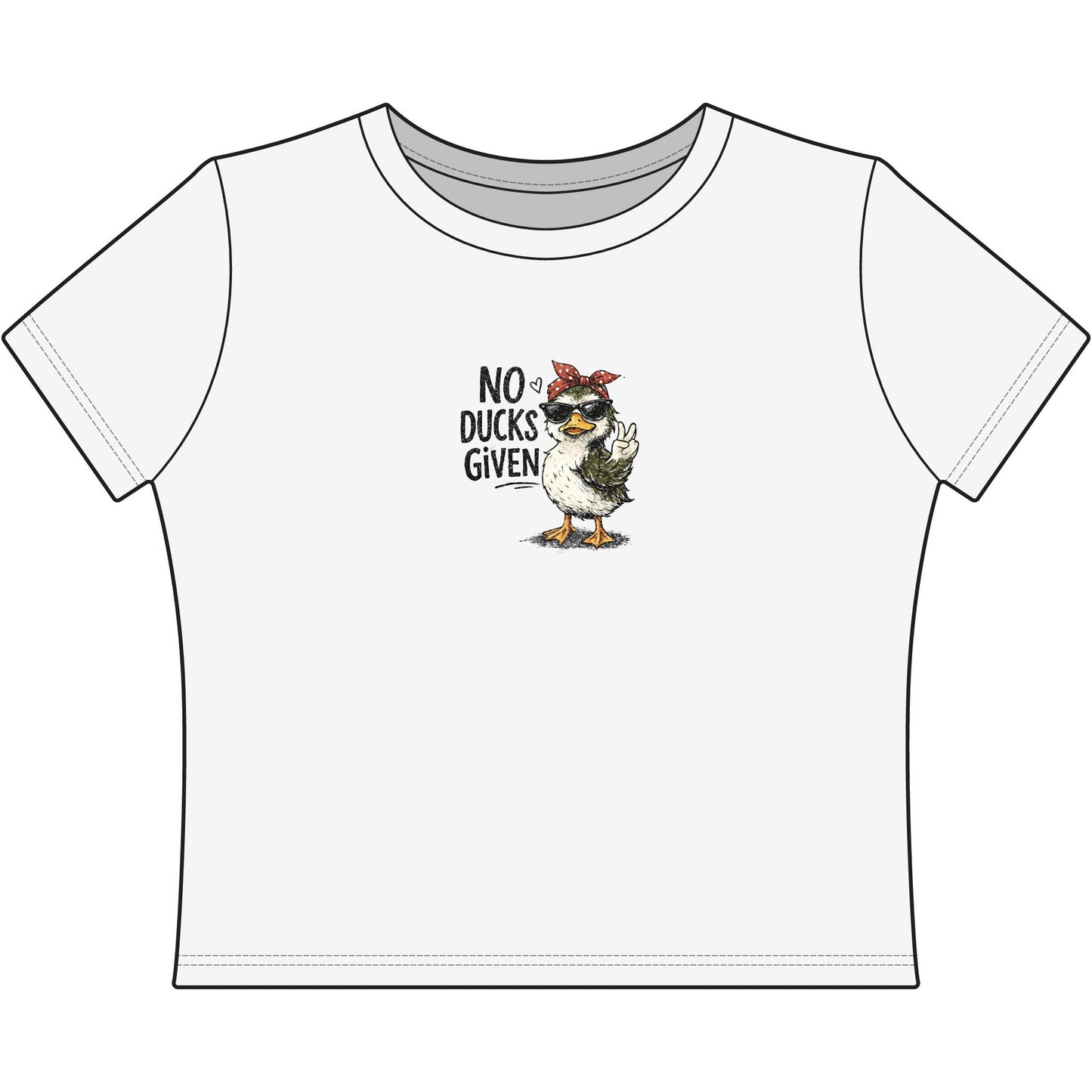 No Ducks Given Cropped Tee – Minimal Chest Design