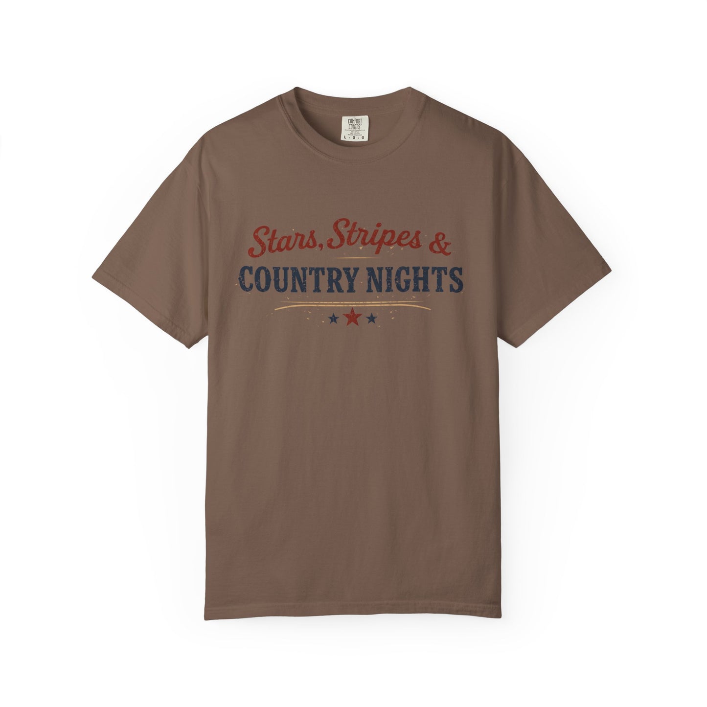 Stars Stripes and Country Nights Tee • Patriotic Country Shirt • Americana Graphic Tee • Western Summer Shirt