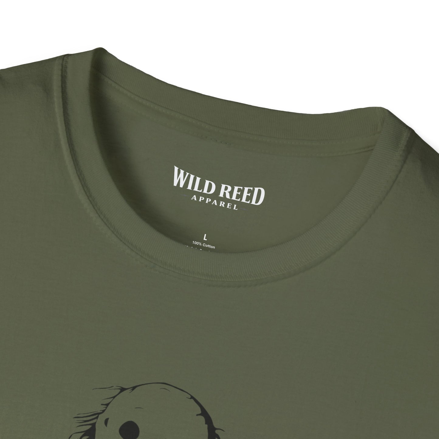 Wild Reed Apparel Creepy Smiley Monster Halloween Shirt | Vintage Horror Graphic Tee