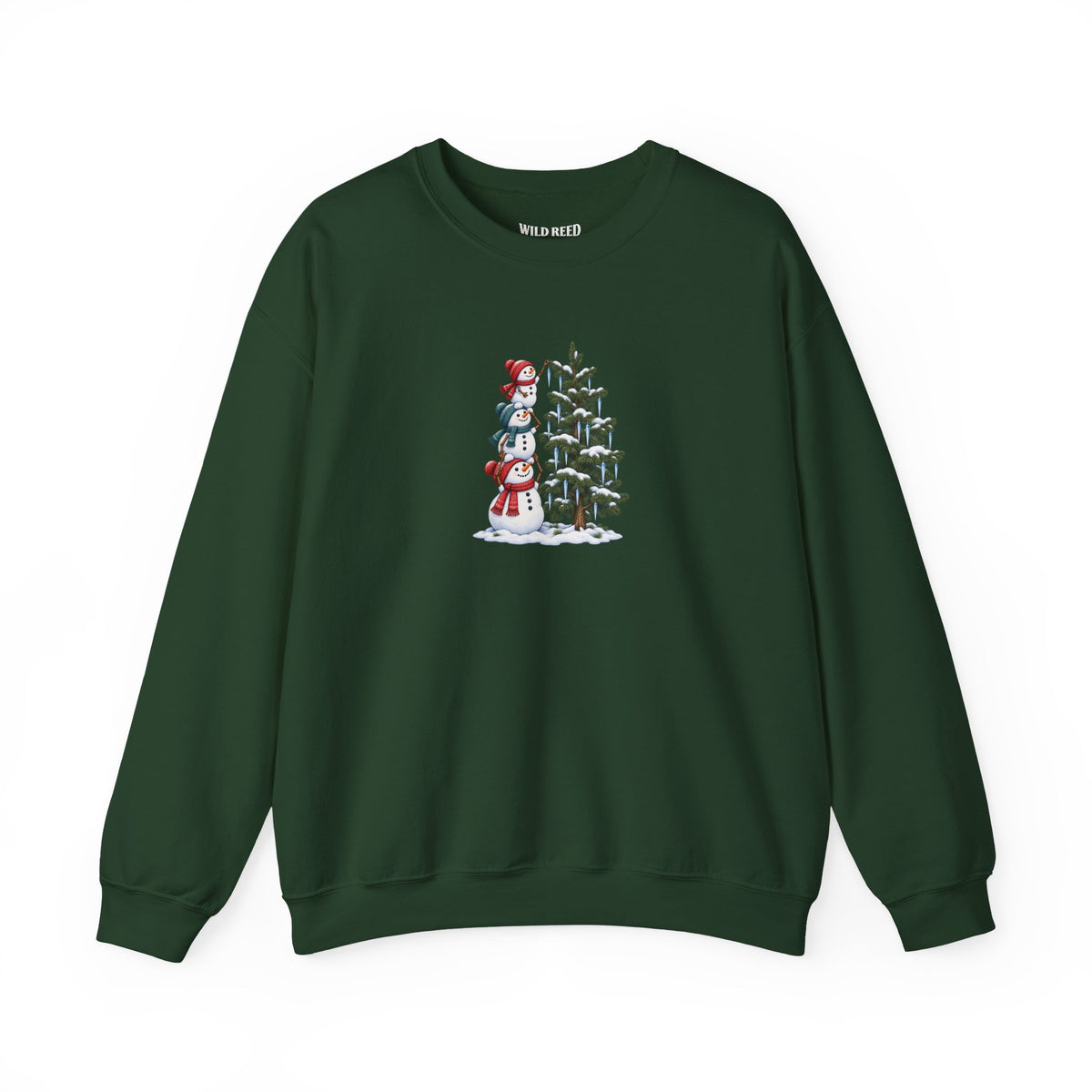 Snowmen Decorating Christmas Tree Sweatshirt | Cute Holiday Crewneck