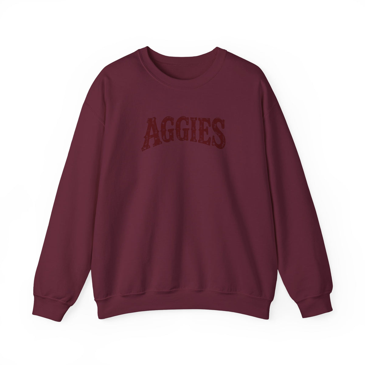 Aggies Vintage Collegiate Crewneck Sweatshirt | Maroon Game Day Pullover