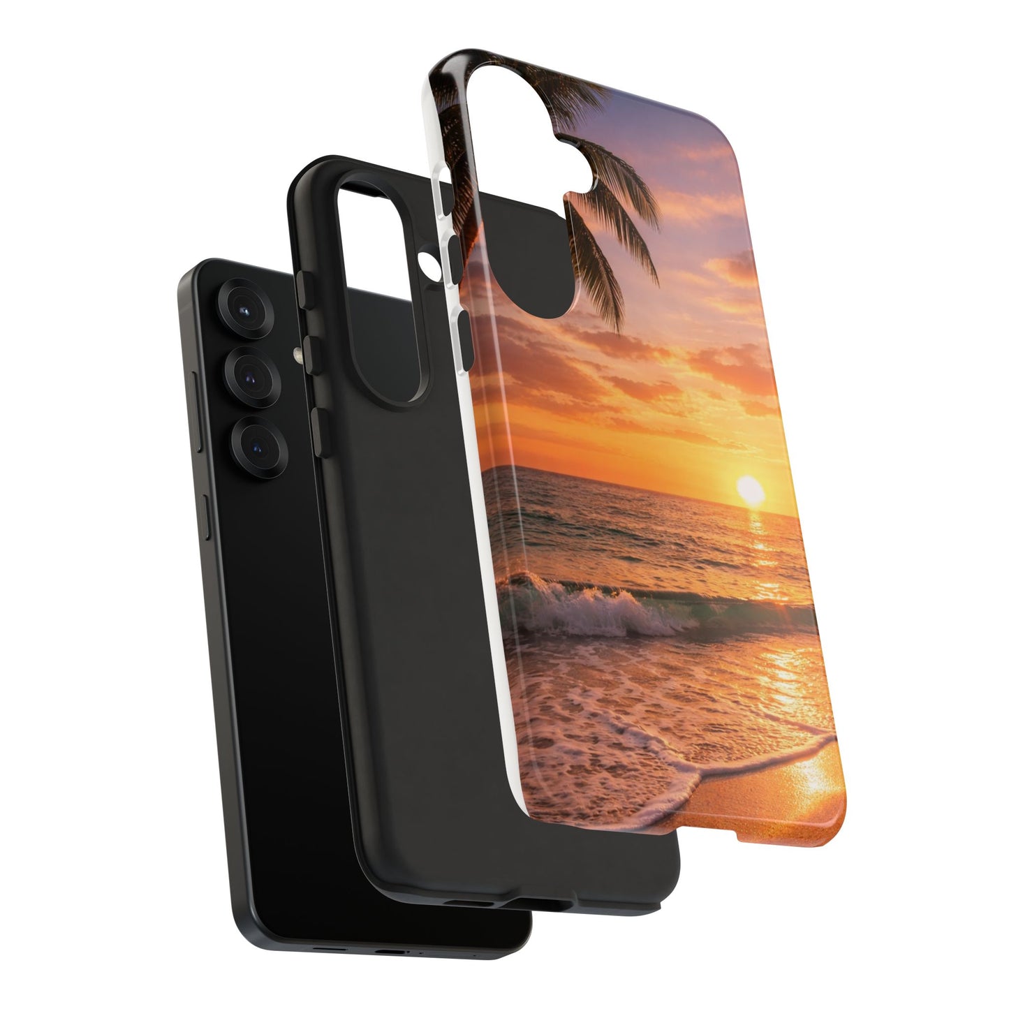 Golden Hour Beach Case — Tropical Palm Sunset Protective Case