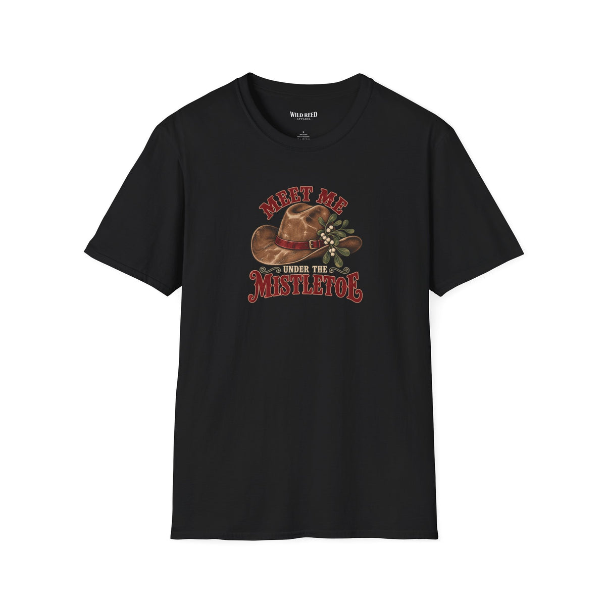 Meet Me Under the Mistletoe Western Christmas Graphic T-Shirt