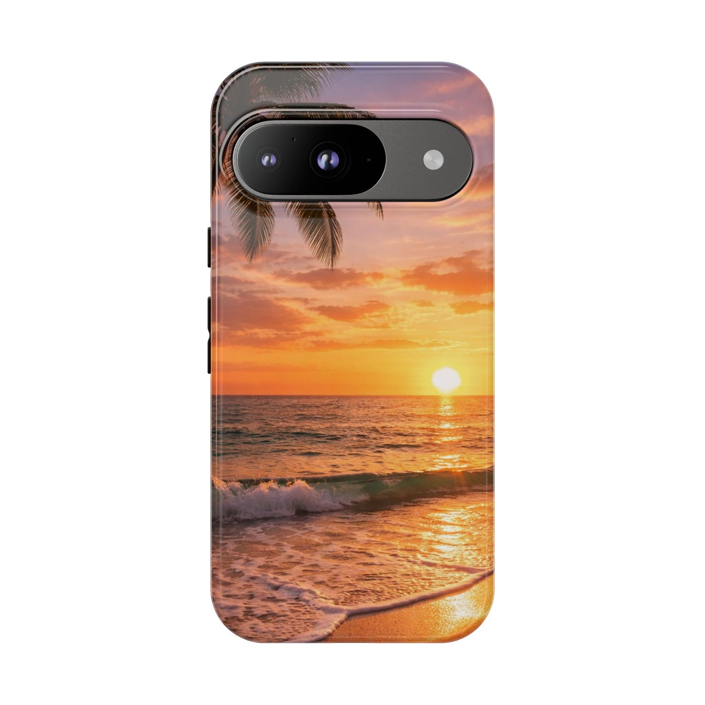 Golden Hour Beach Case — Tropical Palm Sunset Protective Case