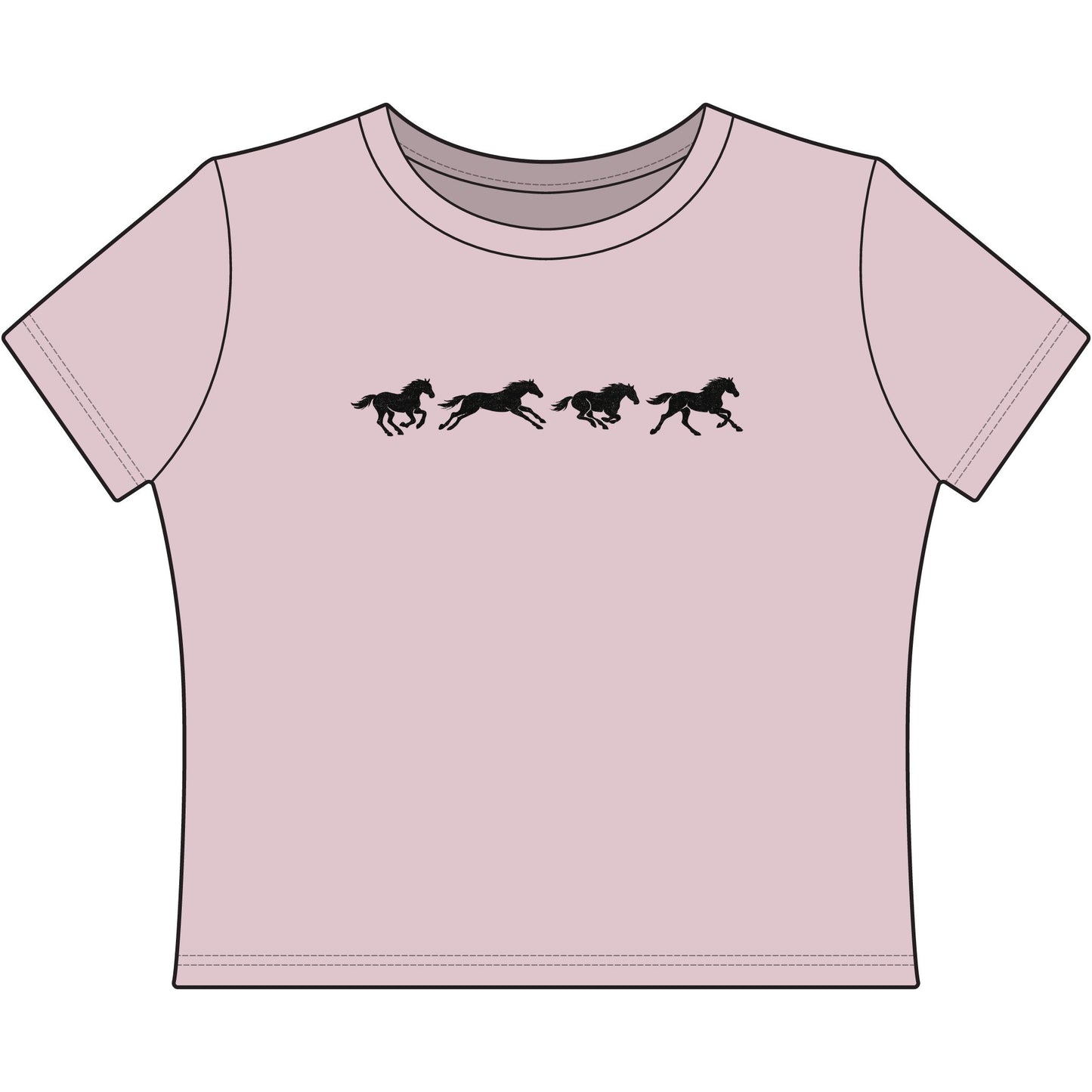 Wild Reed Running Horse Crop Top | Western Horse Shirt | Cowgirl Cropped Baby Tee | Western Graphic Tee | Rodeo Horse Shirt