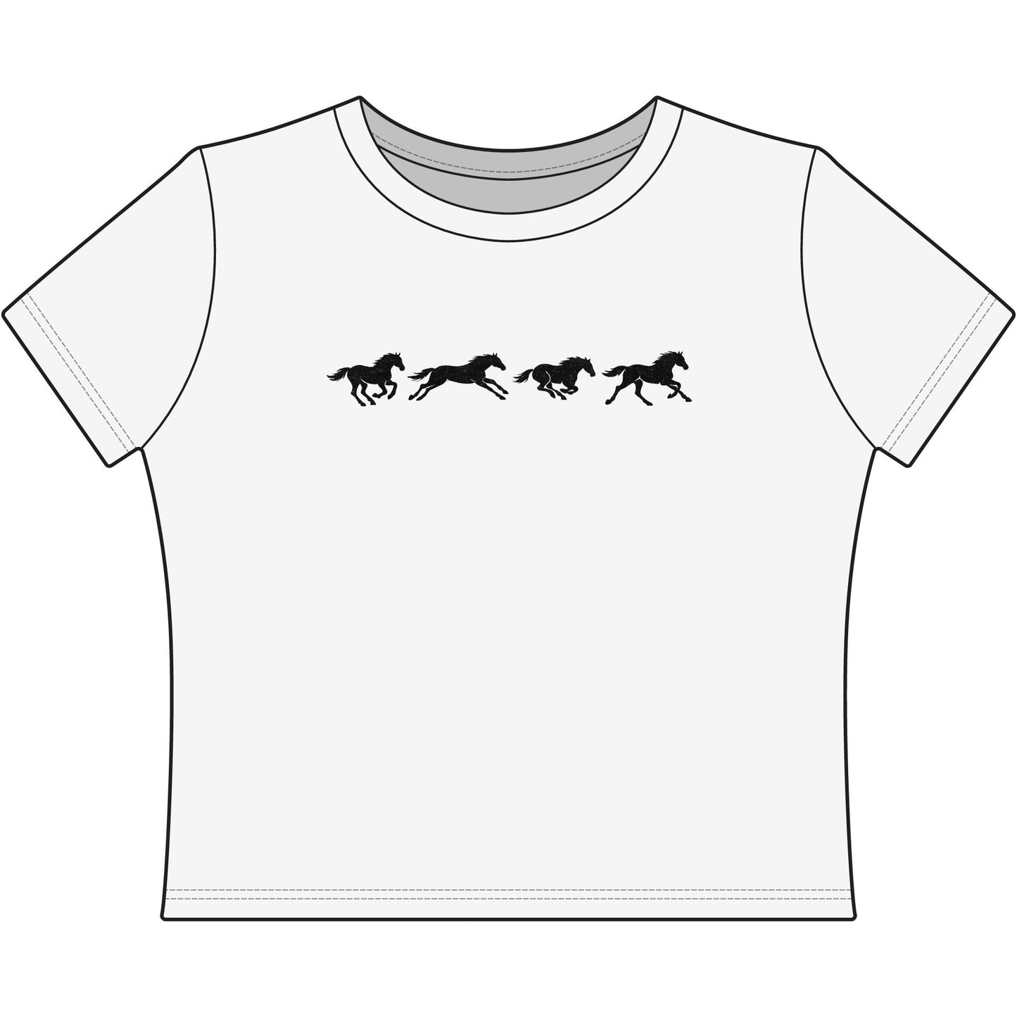 Wild Reed Running Horse Crop Top | Western Horse Shirt | Cowgirl Cropped Baby Tee | Western Graphic Tee | Rodeo Horse Shirt