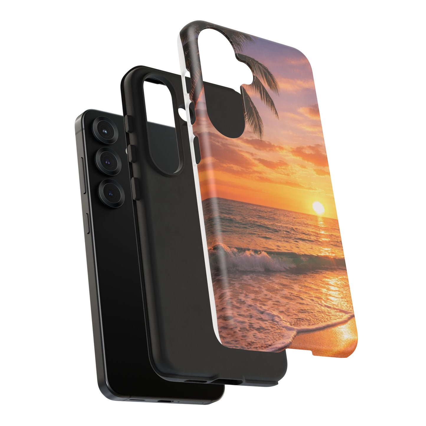Golden Hour Beach Case — Tropical Palm Sunset Protective Case