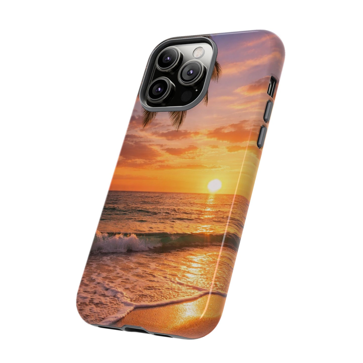 Golden Hour Beach Case — Tropical Palm Sunset Protective Case