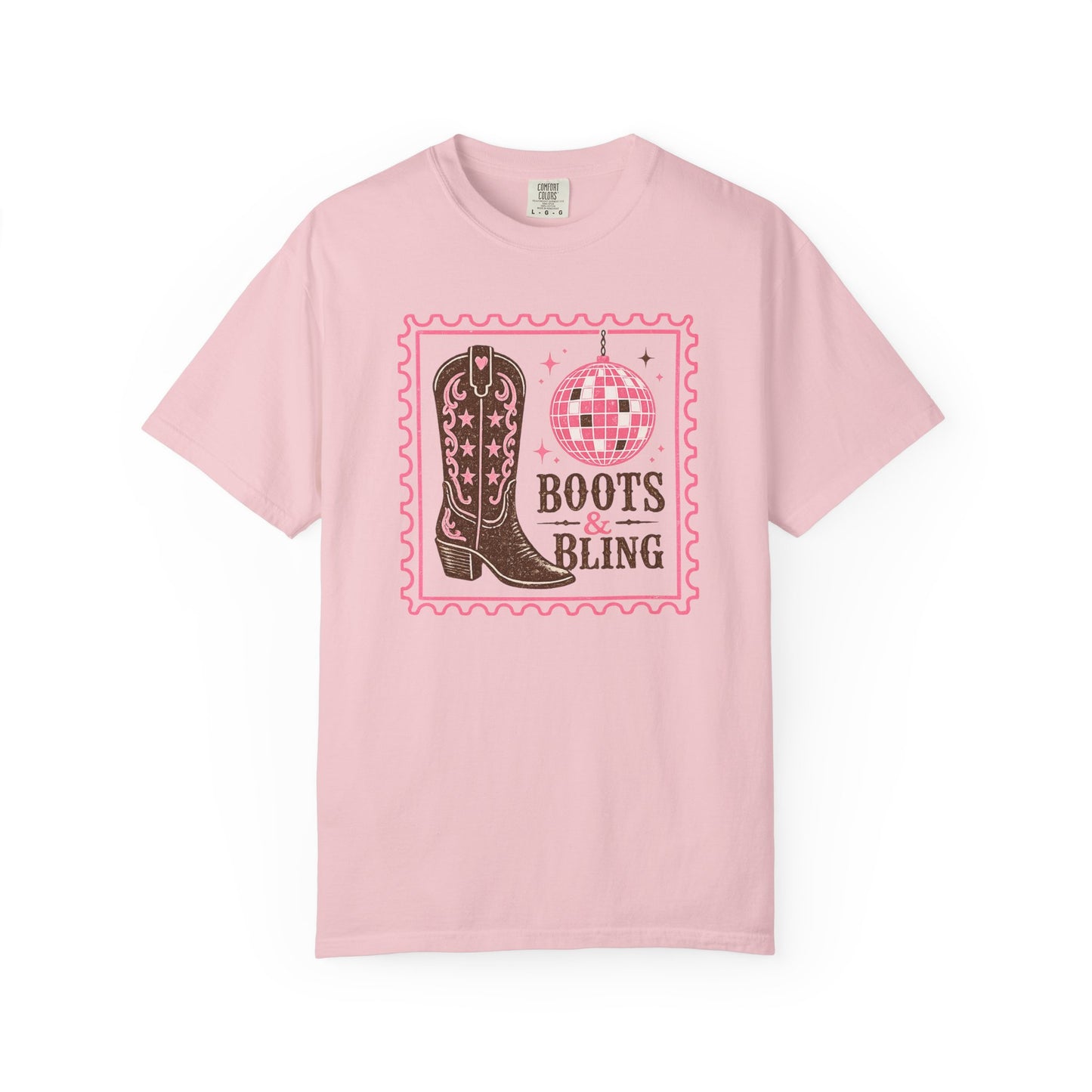 Boots & Bling T-Shirt – Western Cowgirl Disco Grafik-T-Shirt
