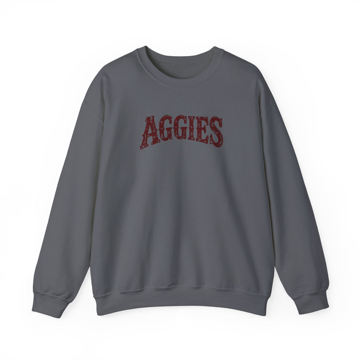 Aggies Vintage Collegiate Crewneck Sweatshirt | Maroon Game Day Pullover