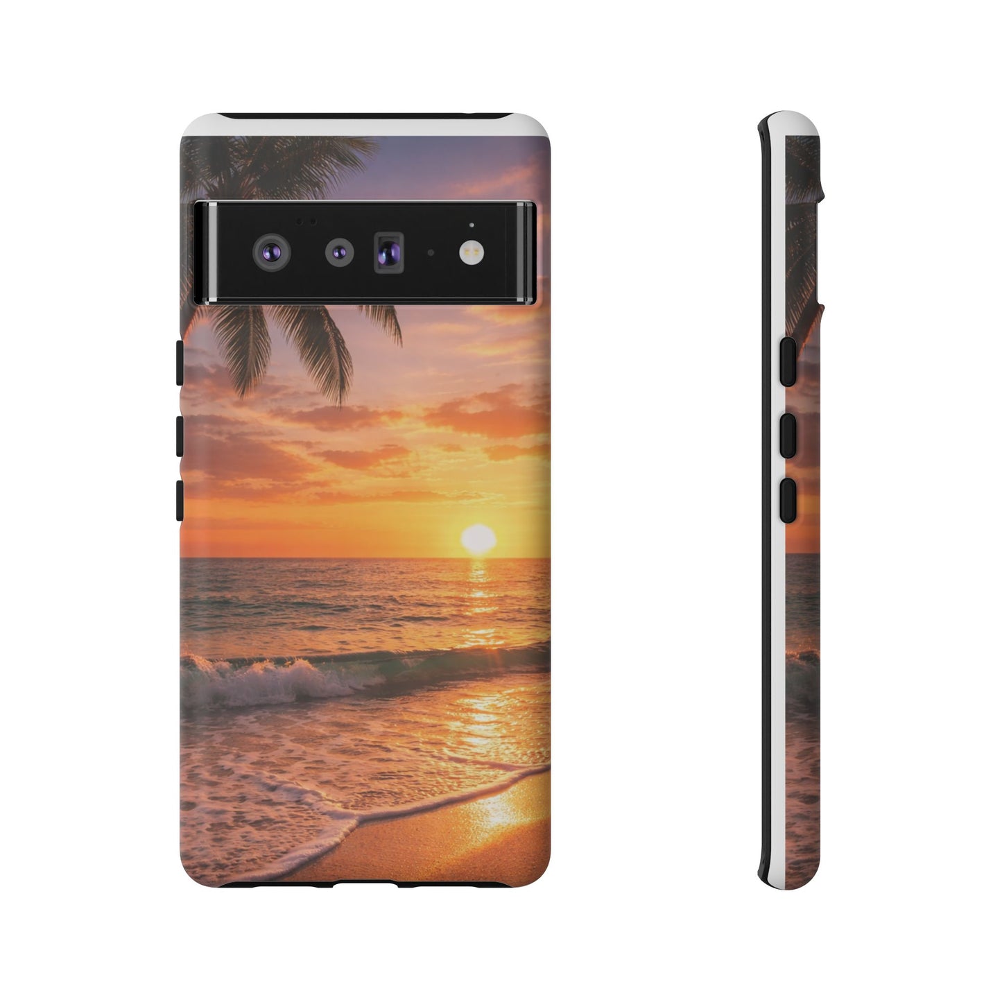 Golden Hour Beach Case — Tropical Palm Sunset Protective Case