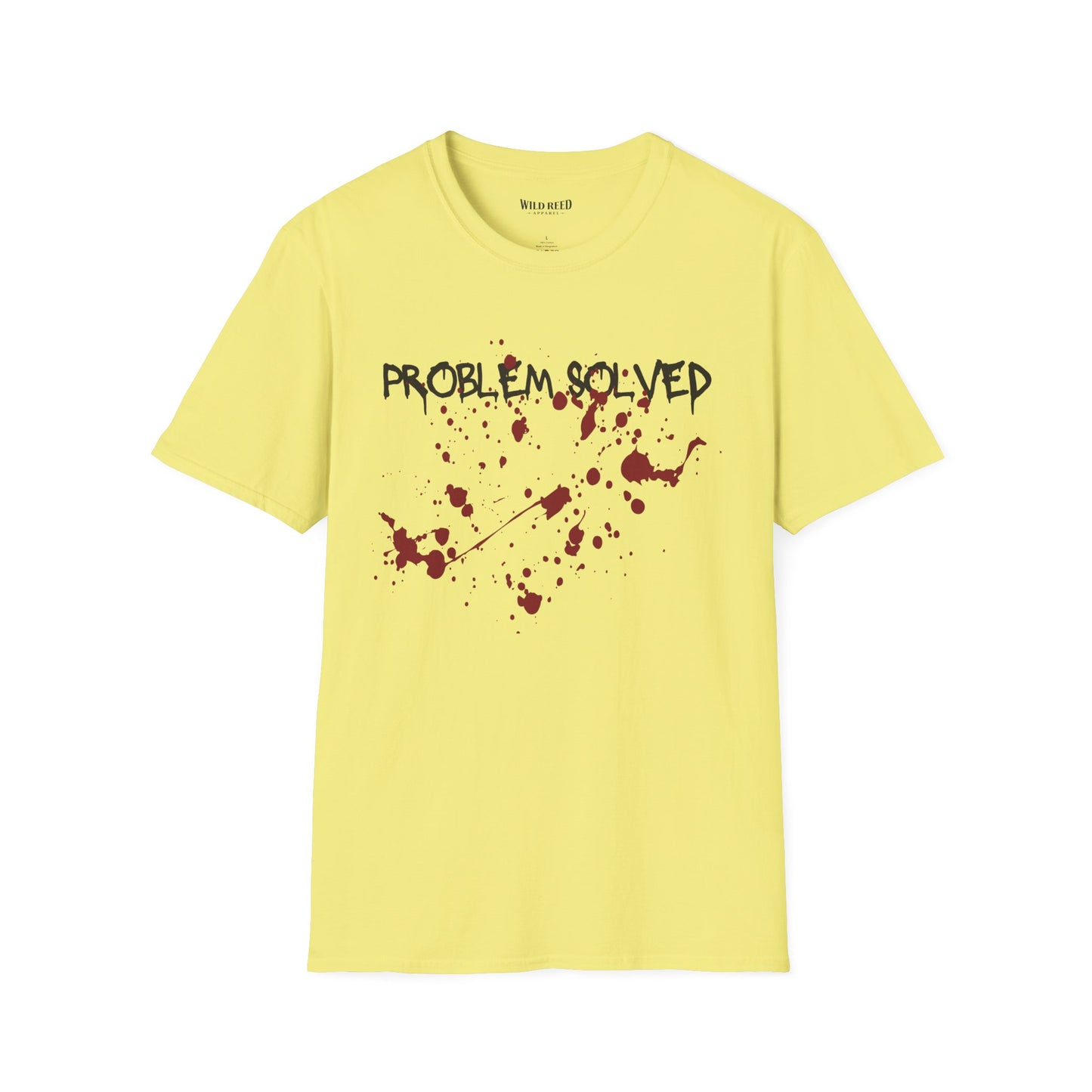 Problem Solved T-Shirt – Dark Humor Splatter Graphic Tee