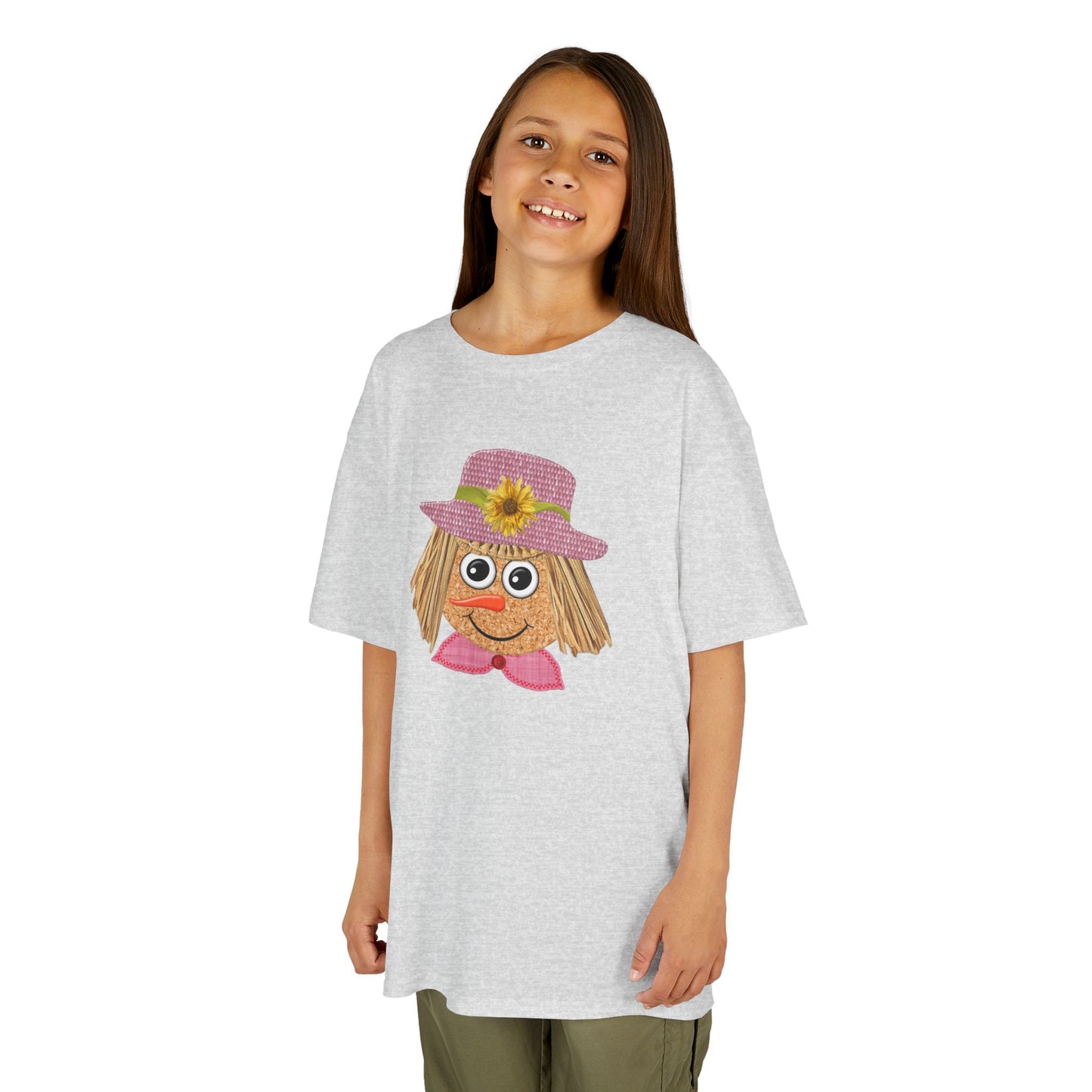 Cute Scarecrow Girl Kids Halloween T-Shirt