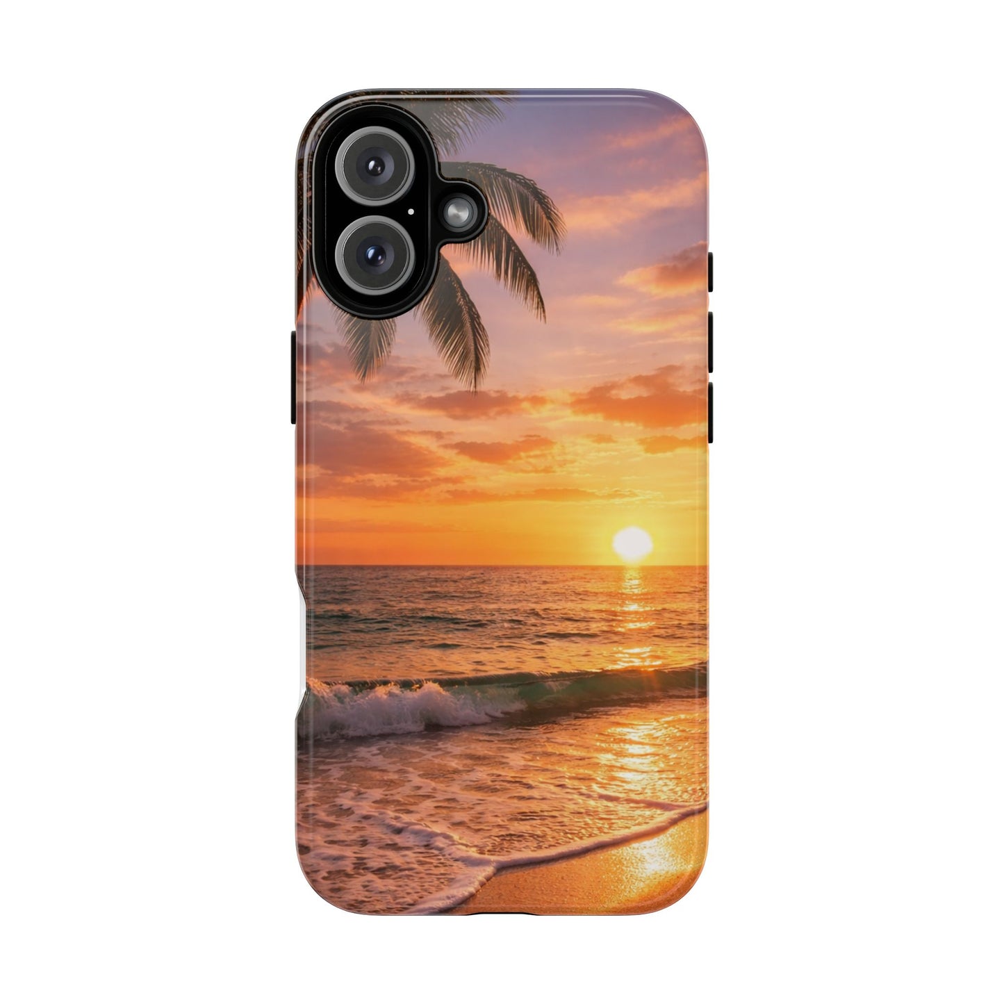 Golden Hour Beach Case — Tropical Palm Sunset Protective Case