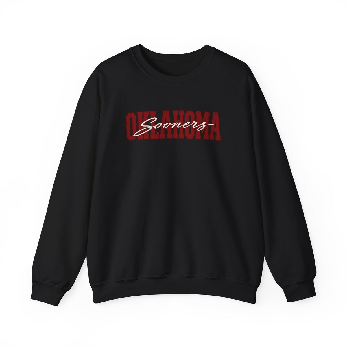 Oklahoma Vintage Collegiate Crewneck Sweatshirt | Crimson Game Day Pullover