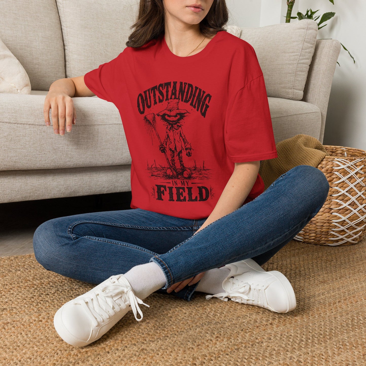 Outstanding in My Field Scarecrow Halloween T-Shirt