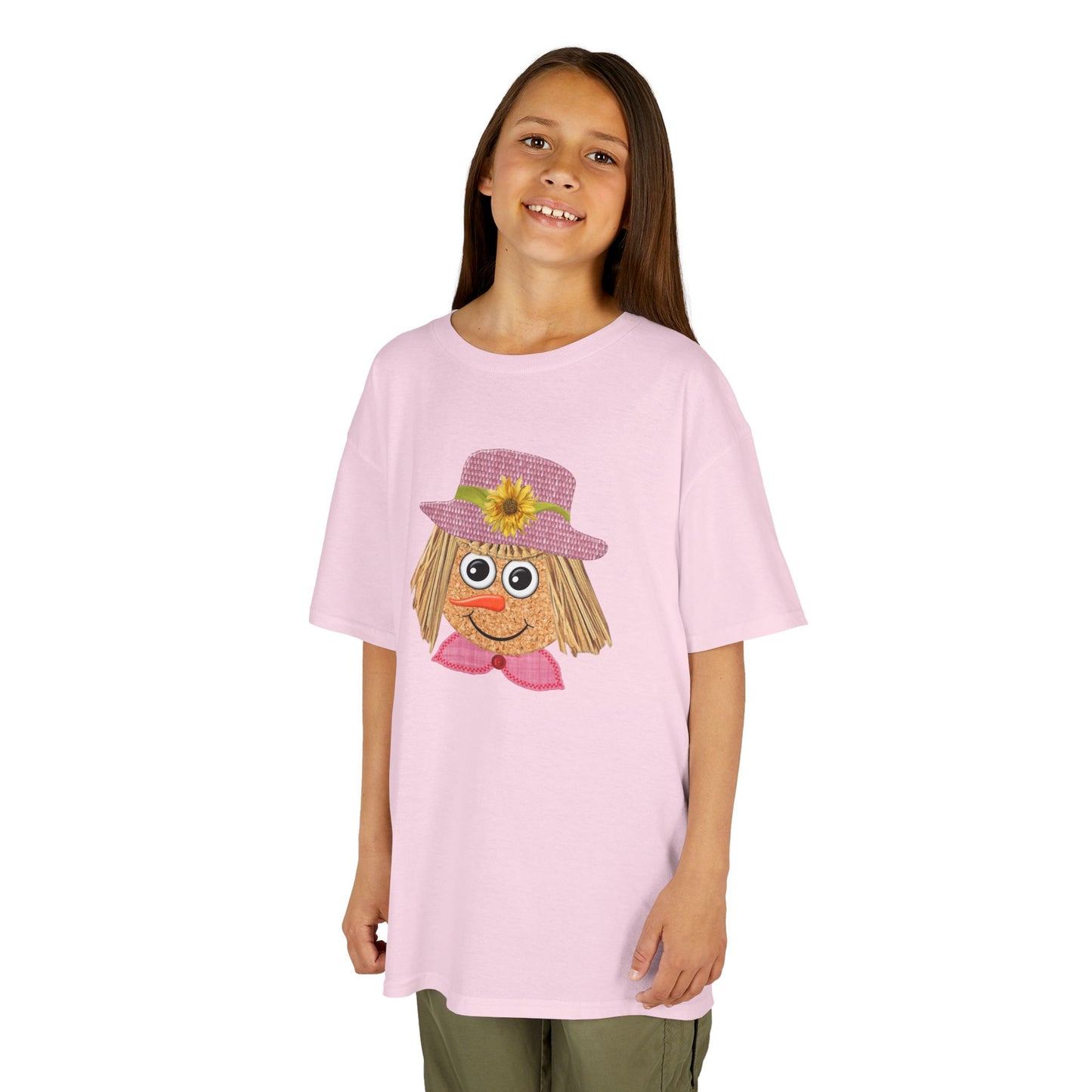 Cute Scarecrow Girl Kids Halloween T-Shirt