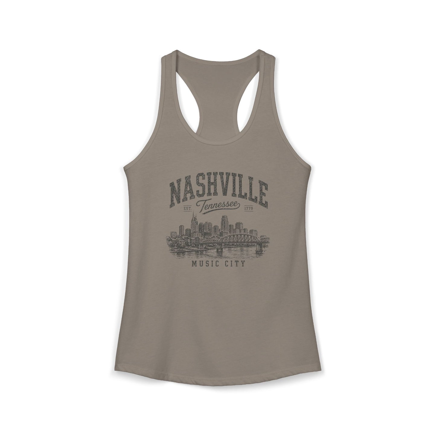 Wild Reed Apparel Nashville Tennessee Tank Top | Music City Vintage Graphic Racerback Tank