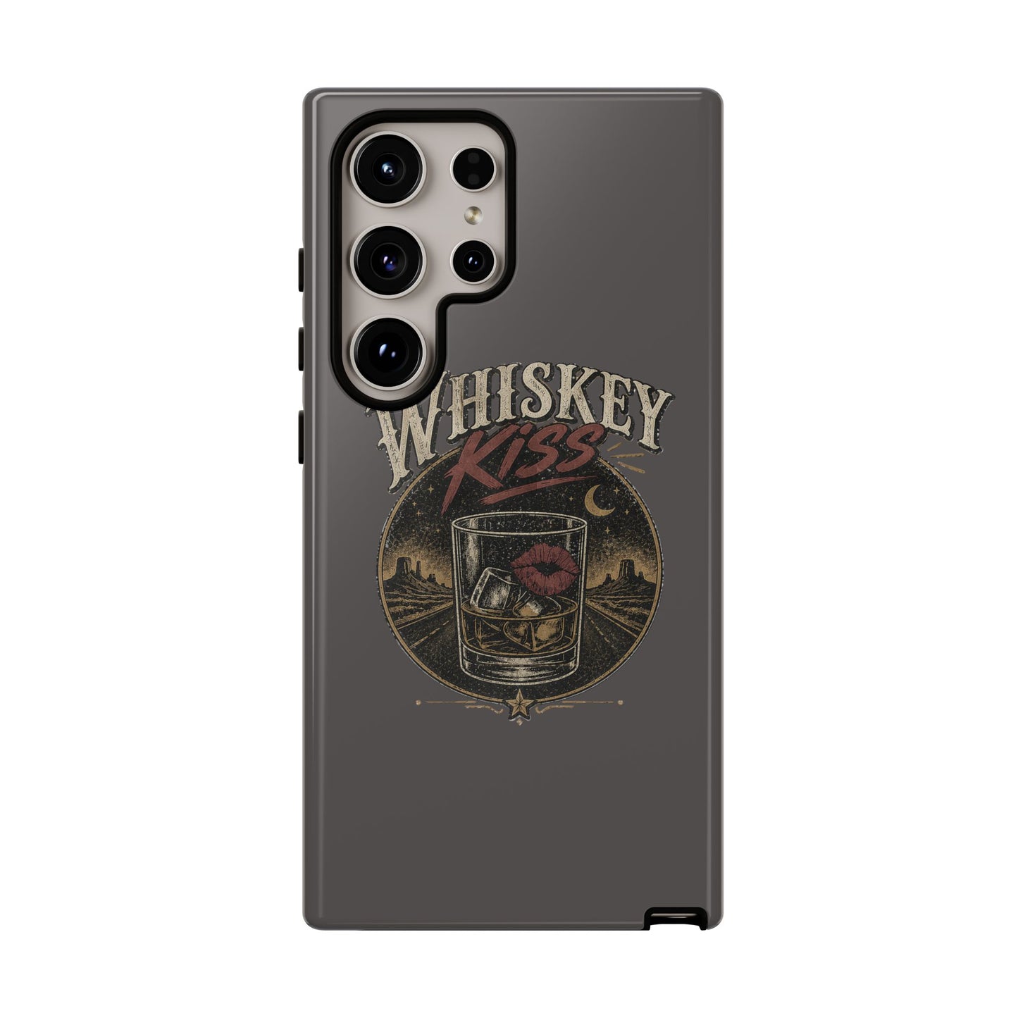 Whiskey Kiss Western Phone Case, Country iPhone & Samsung Case, Rustic Cowgirl or Cowboy Phone Case, Whiskey Lover Gift, Matte or Glossy
