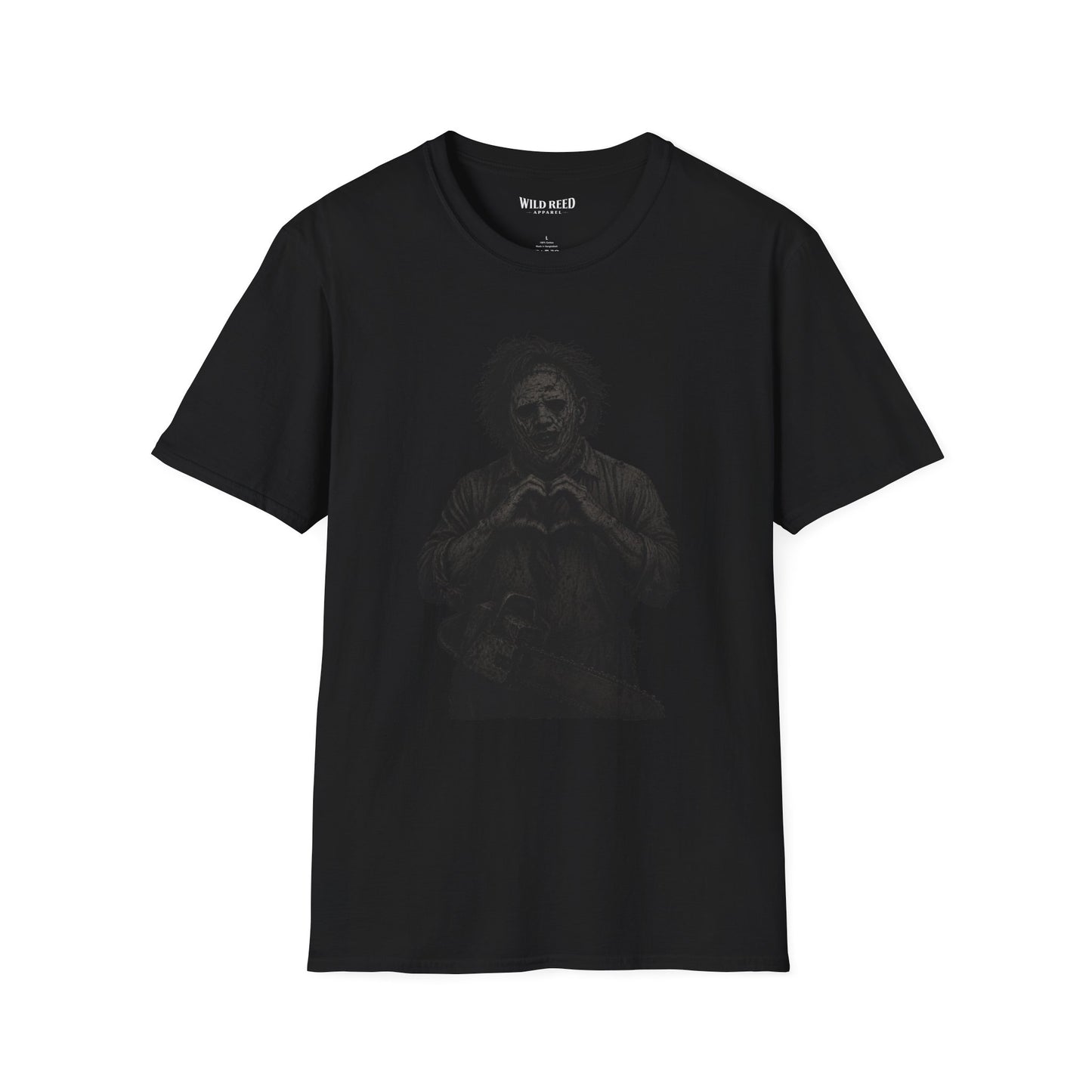 Masked Butcher Heart Hands Stealth Black-on-Black Graphic Tee